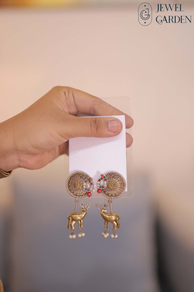 Dual Tone Deer Earring